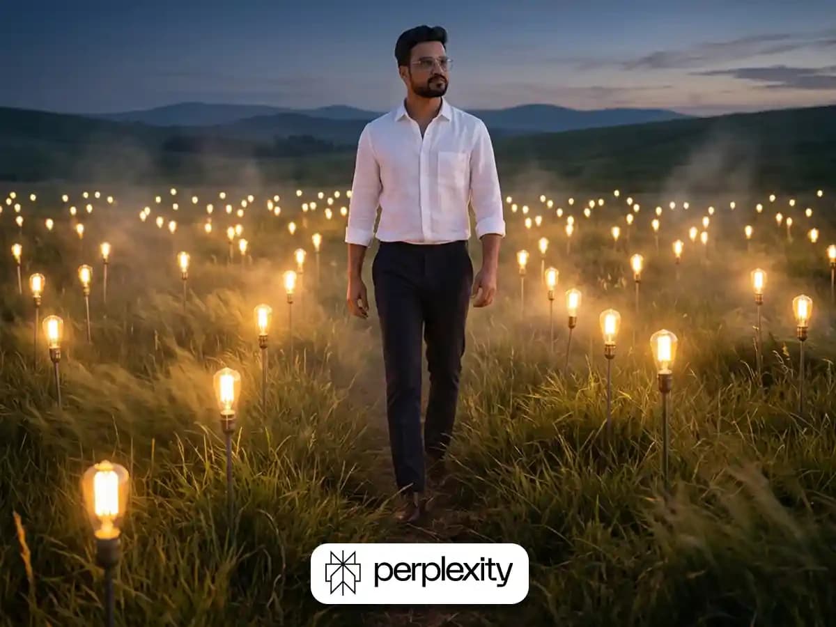 Hyper-Realistic Twilight Field with Glowing Bulbs thumbnail 6
