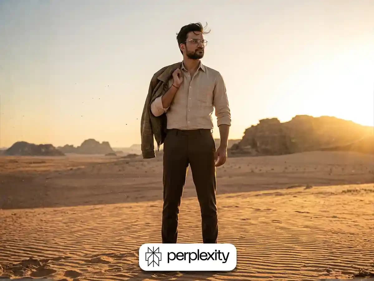 Cinematic Male Portrait in Golden Desert | Prompts for Men thumbnail 6