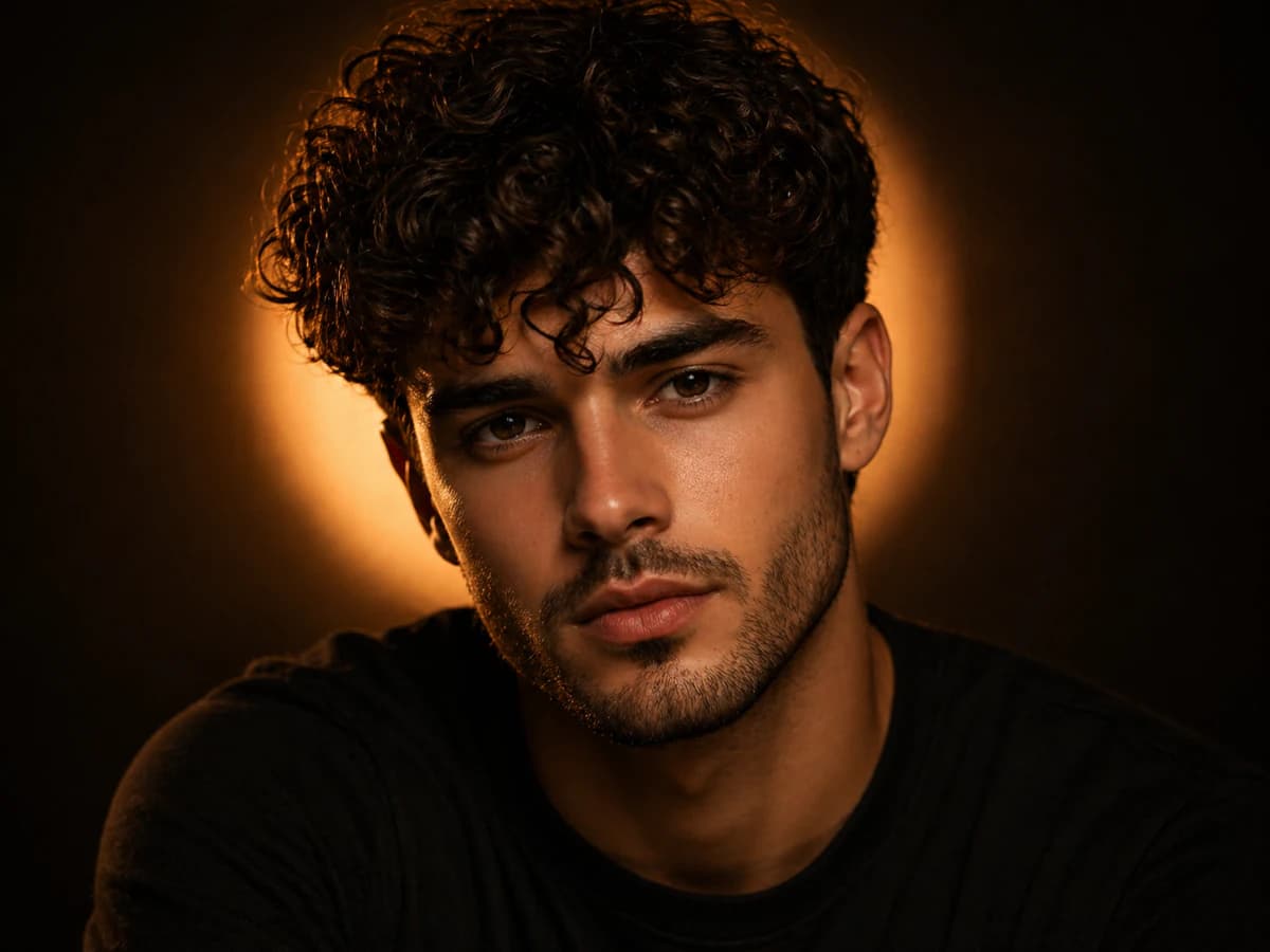 Boys Cinematic Portrait Dramatic Halo Lighting Close-Up