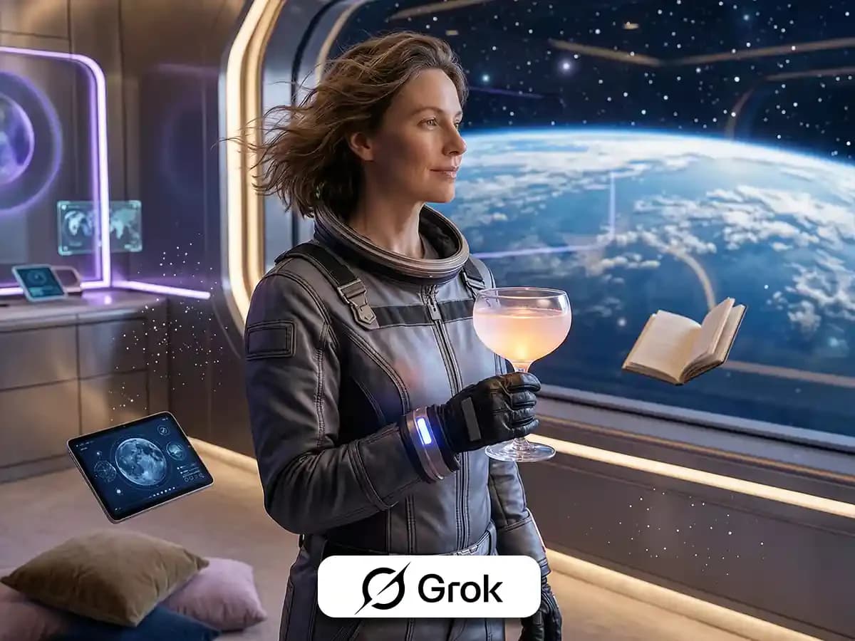Ultra-Realistic Space Lounge Portrait with Cosmic Realism thumbnail 5