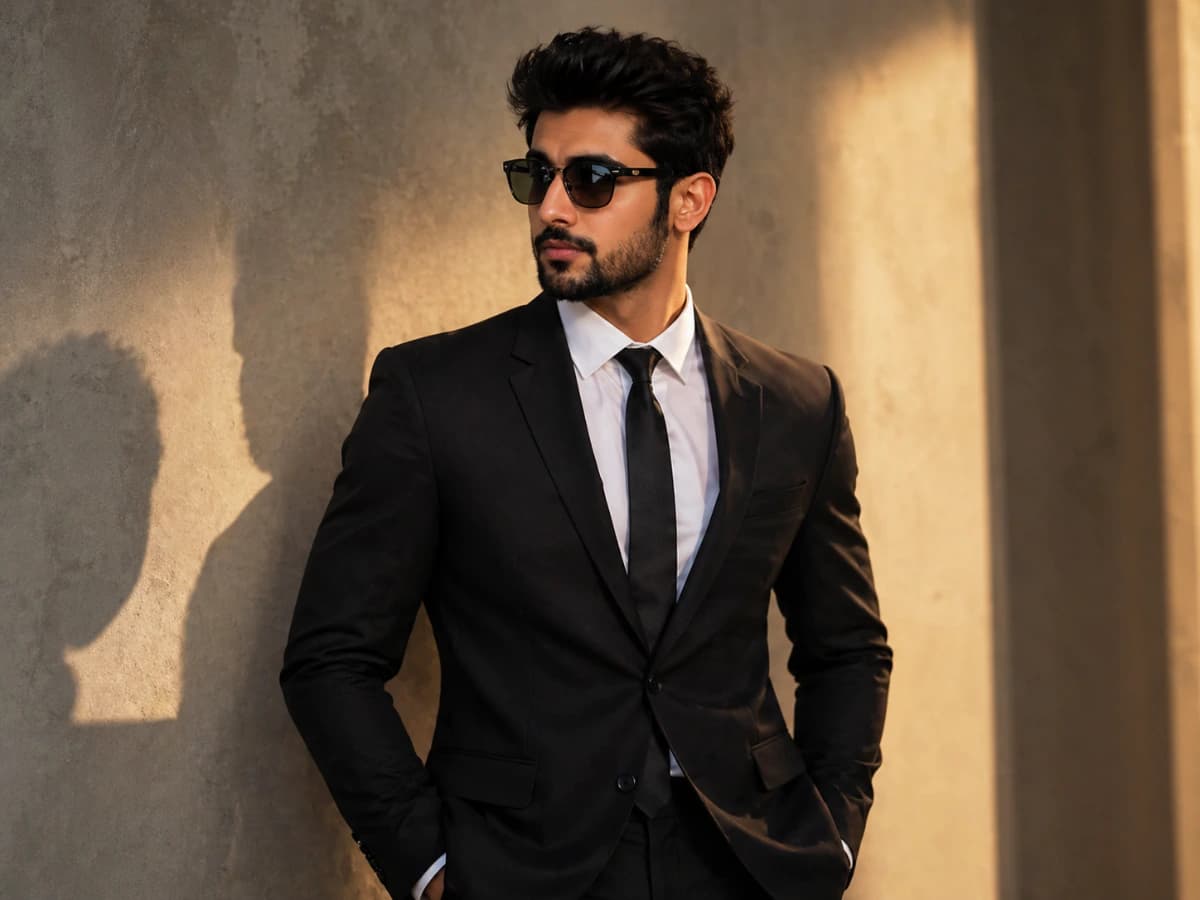 Cinematic Mens Fashion Photography Black Suit Portrait cover