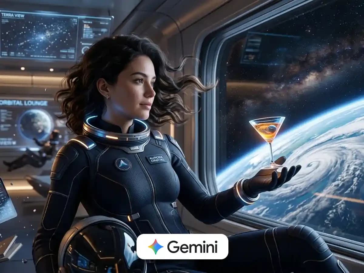 Ultra-Realistic Space Lounge Portrait with Cosmic Realism thumbnail 4