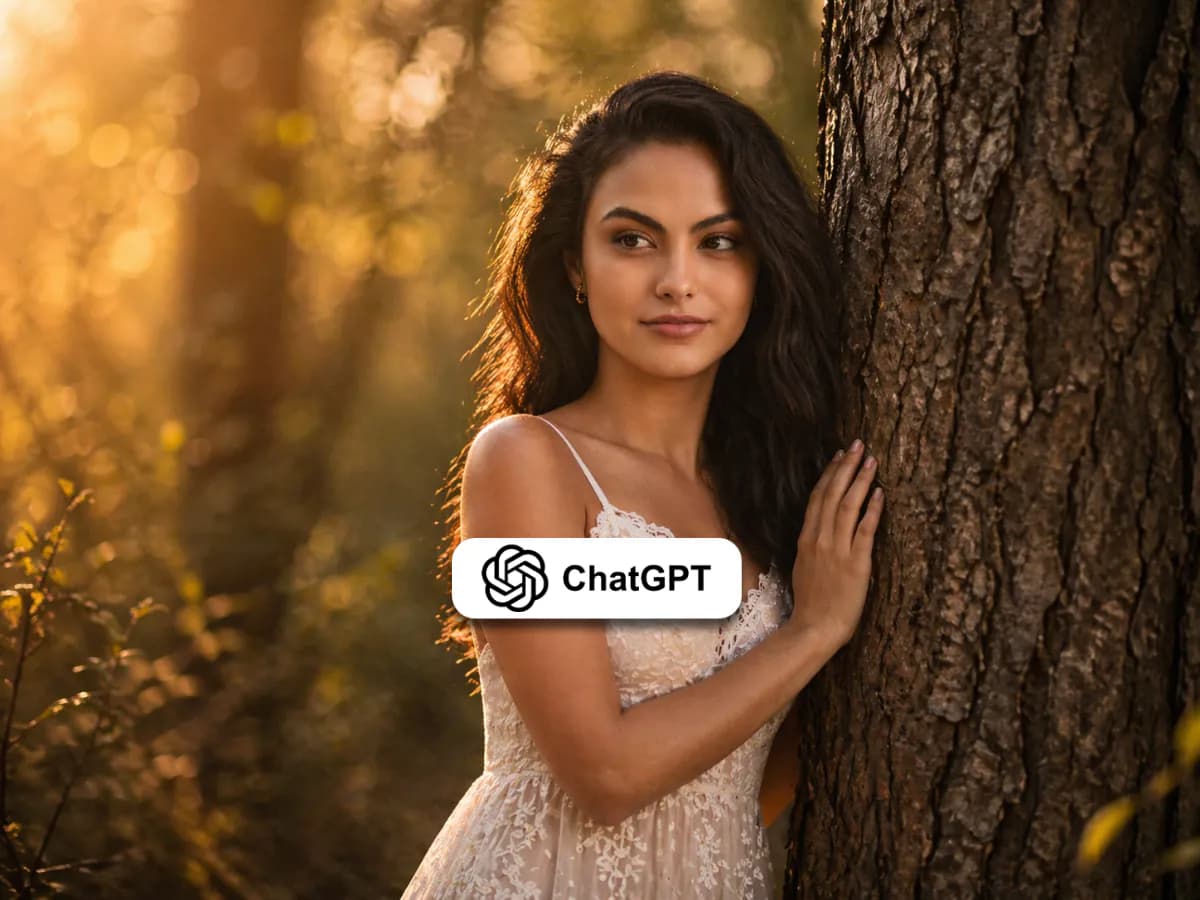 Fine Art Portrait of a Woman in Golden Hour Forest Light thumbnail 3