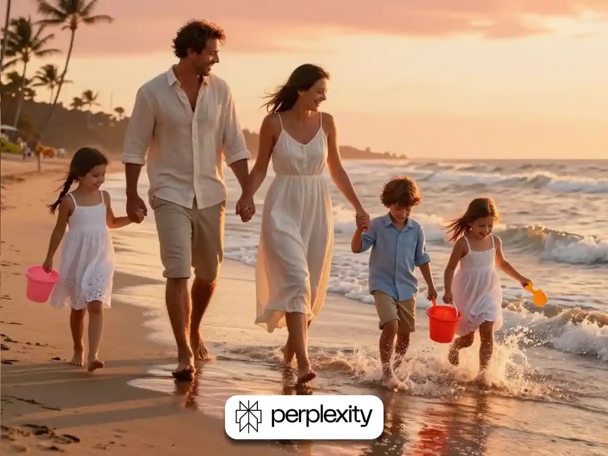 Golden Sunset Beach Family Prompts: Joyful Togetherness thumbnail 6