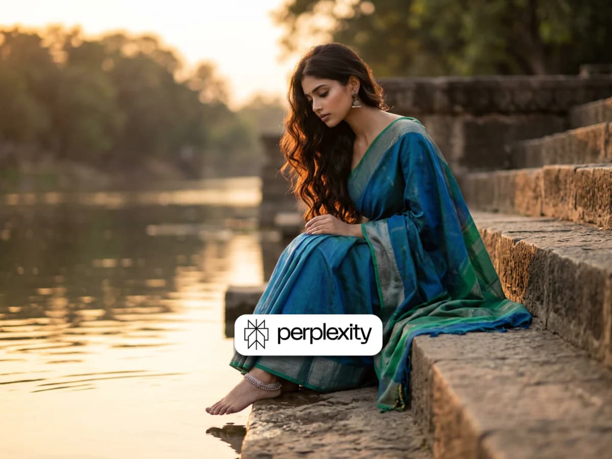 Sunset Portrait Photography River Saree Shoot thumbnail 4