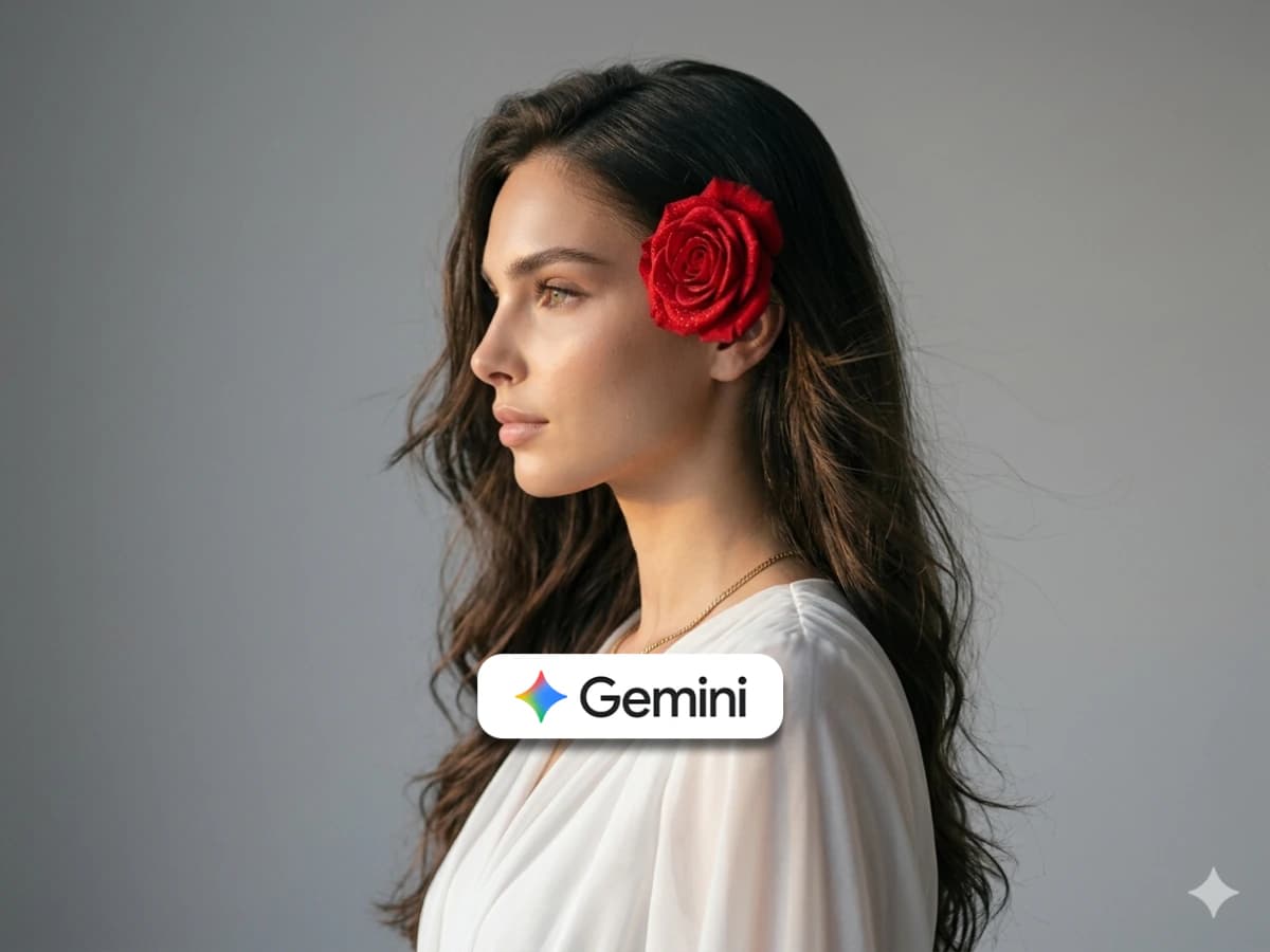 Trending Prompts: Elegant Profile Portrait with Rose Beauty thumbnail 3