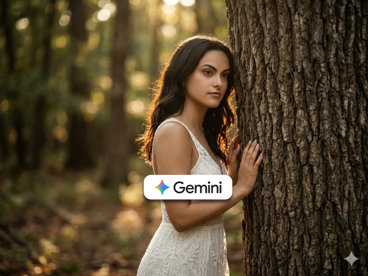 Fine Art Portrait of a Woman in Golden Hour Forest Light thumbnail 2