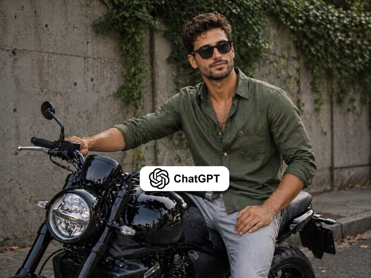Motorcycle Rider Black Bike Urban Editorial Portrait thumbnail 2