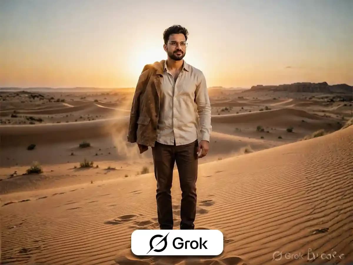 Cinematic Male Portrait in Golden Desert | Prompts for Men thumbnail 5