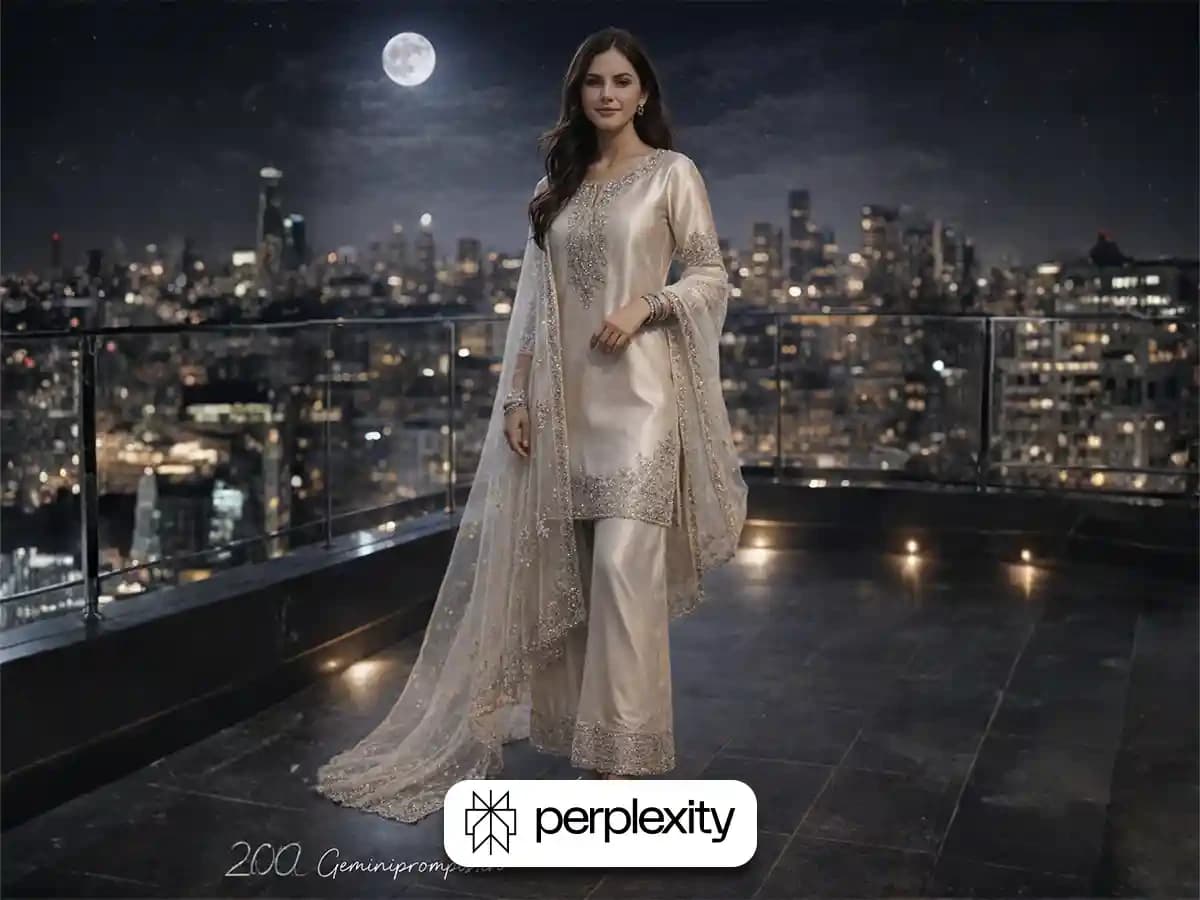 Cinematic Rooftop Night Portrait – Gemini Prompts for Girls thumbnail 6
