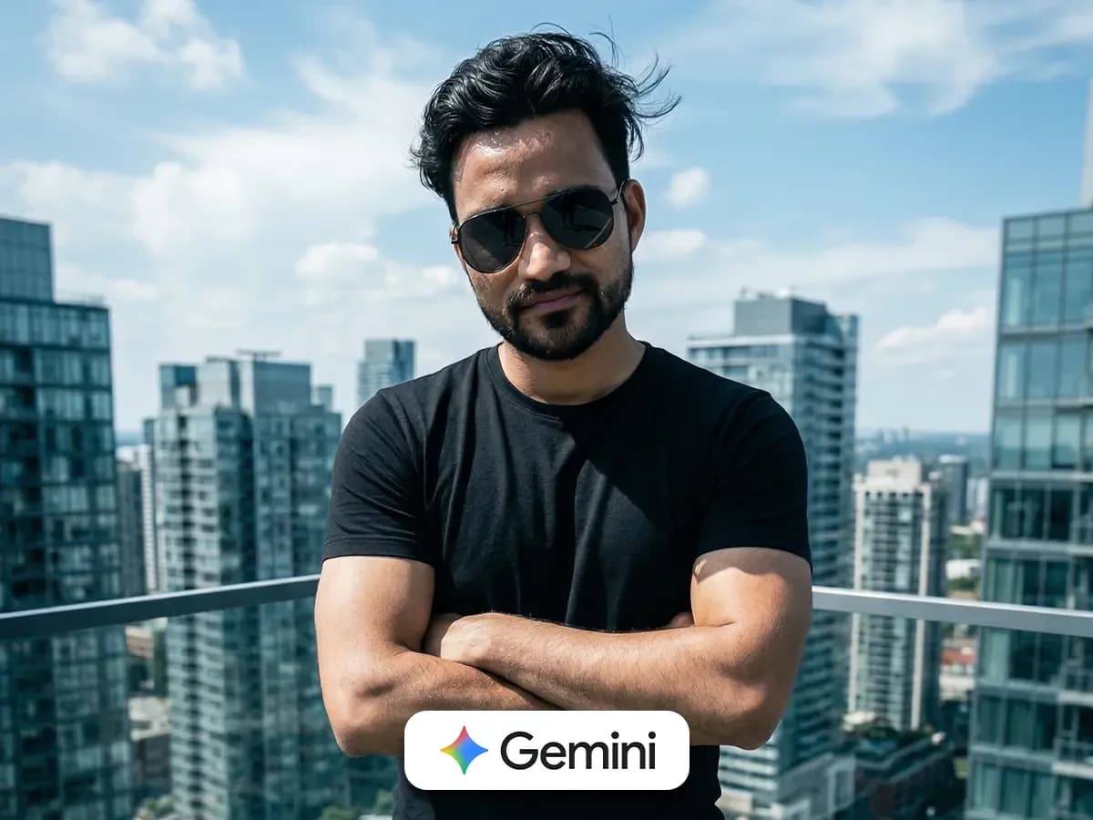 Cinematic Rooftop Power Pose AI Photo thumbnail 4