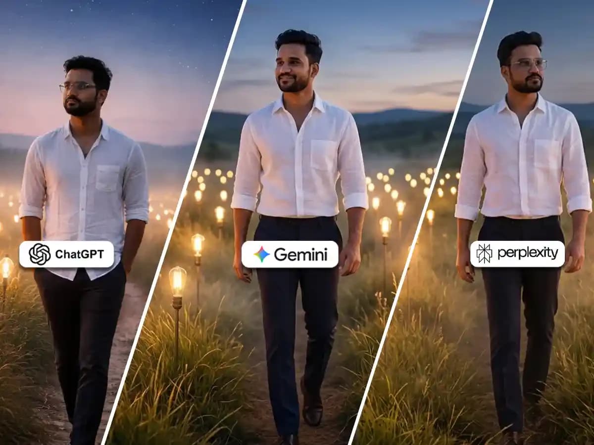 Hyper-Realistic Twilight Field with Glowing Bulbs cover