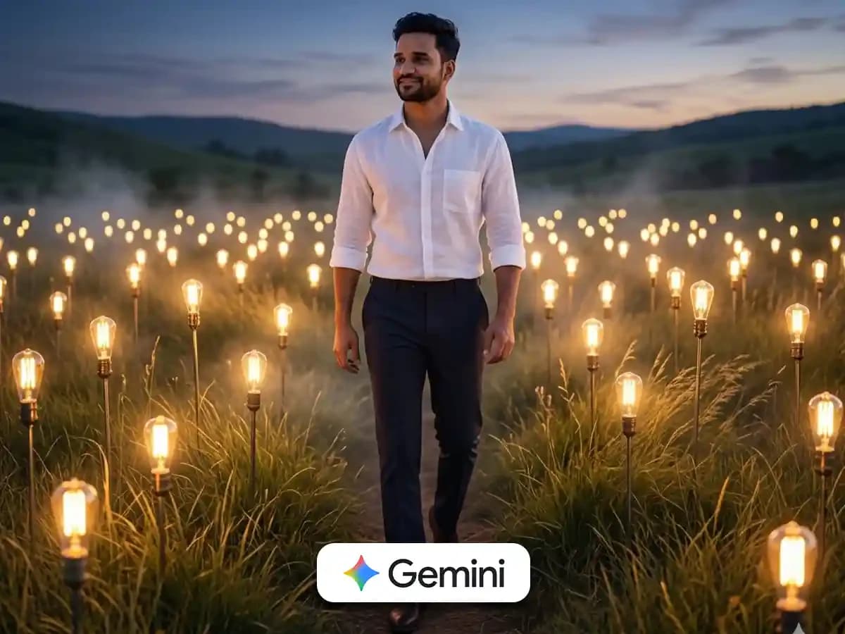 Hyper-Realistic Twilight Field with Glowing Bulbs thumbnail 4