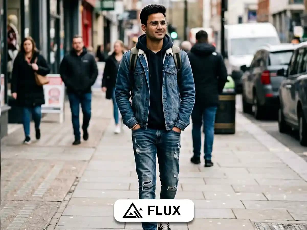 Street Photography Portrait: Teen Boy Walking in City thumbnail 3