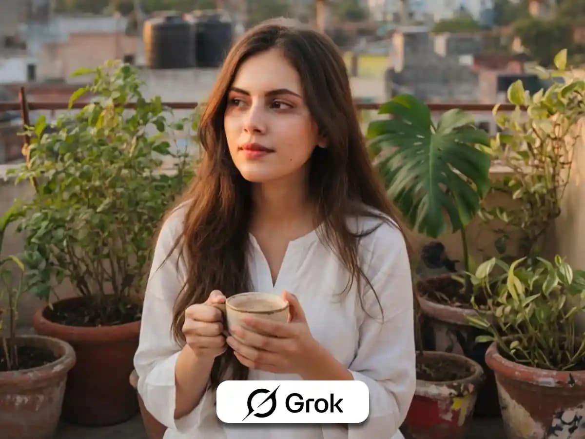 Soft Life AI Portrait Cozy Sunrise Balcony Aesthetic thumbnail 5