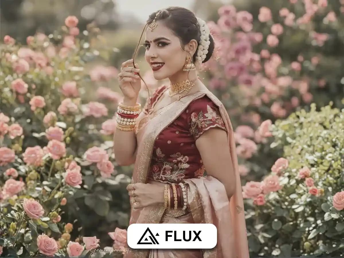 Cinematic AI Portrait Woman Amid Lush Blooms thumbnail 3