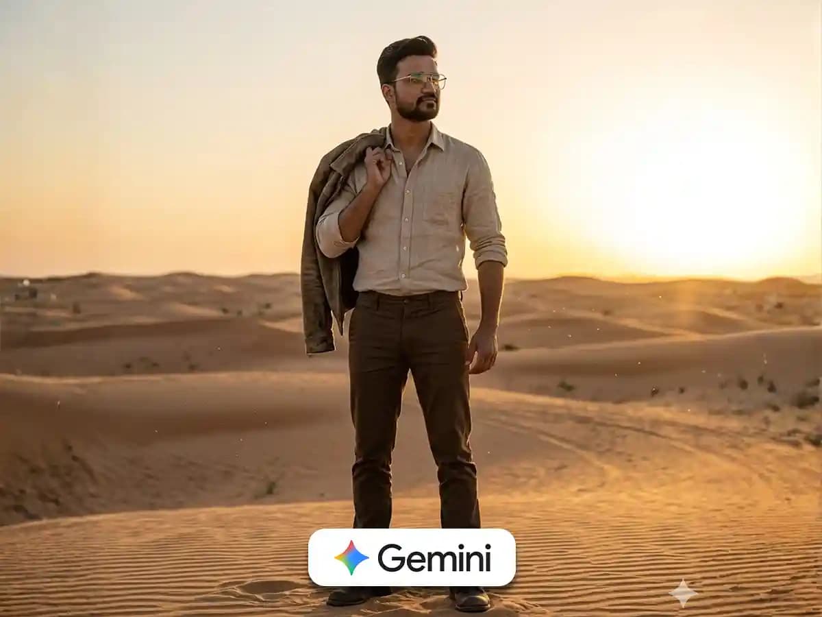 Cinematic Male Portrait in Golden Desert | Prompts for Men thumbnail 4