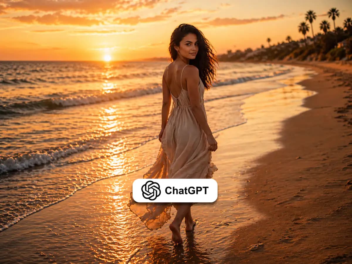 Golden Hour Beach Walk Cinematic Portrait thumbnail 3