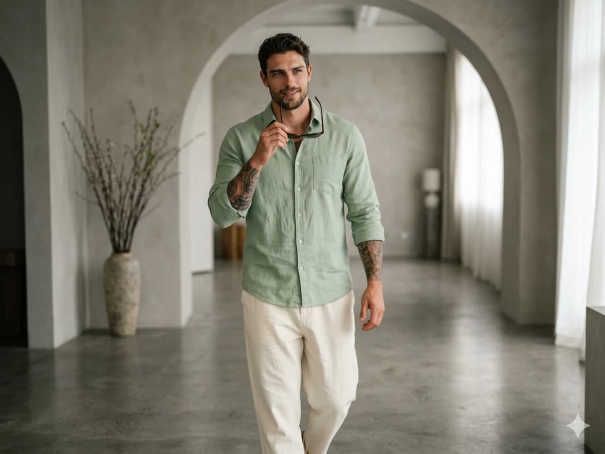 Stylish Men's Fashion Minimalist Indoor Portrait cover