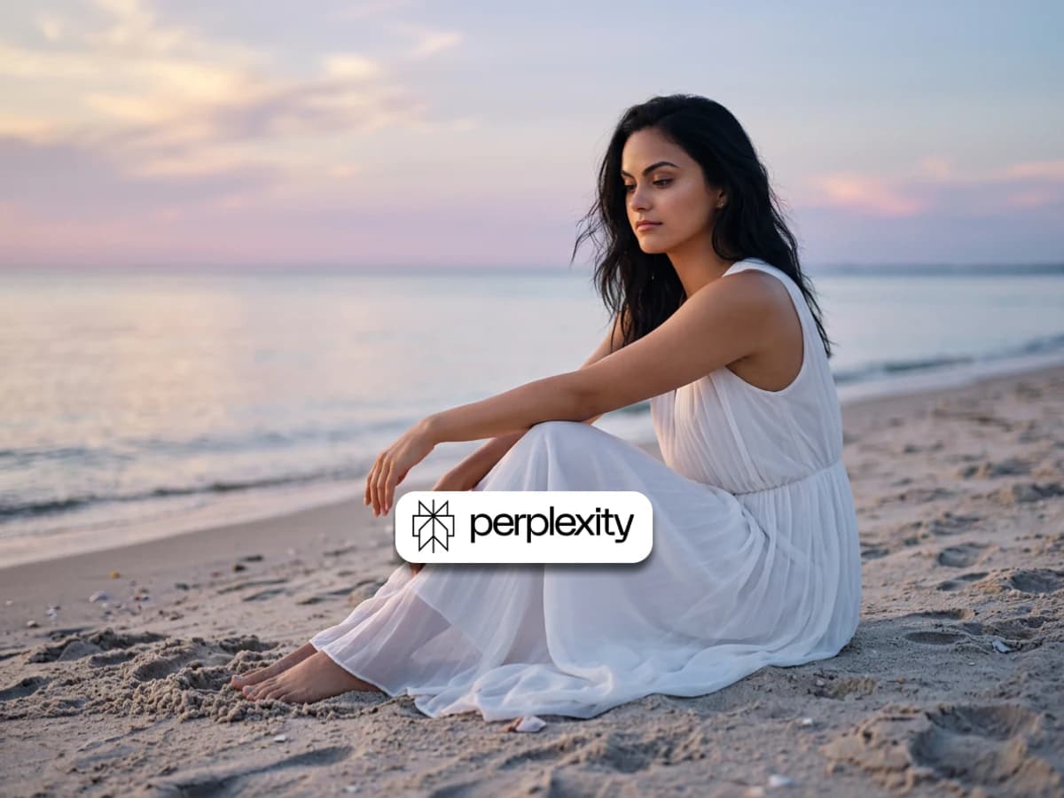 Beach Sunset Portrait Woman in Flowing White Dress thumbnail 4