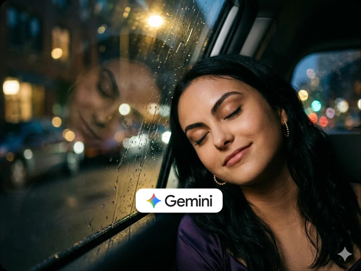 Cinematic Night Portrait of Woman in Car with Bokeh Lights thumbnail 2
