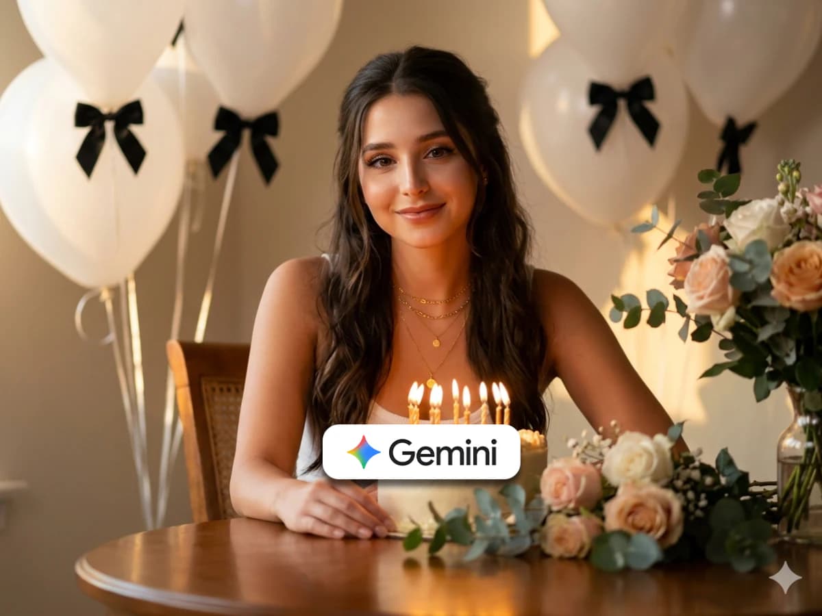 Elegant Birthday Pictures of Woman with Cake Glow thumbnail 2