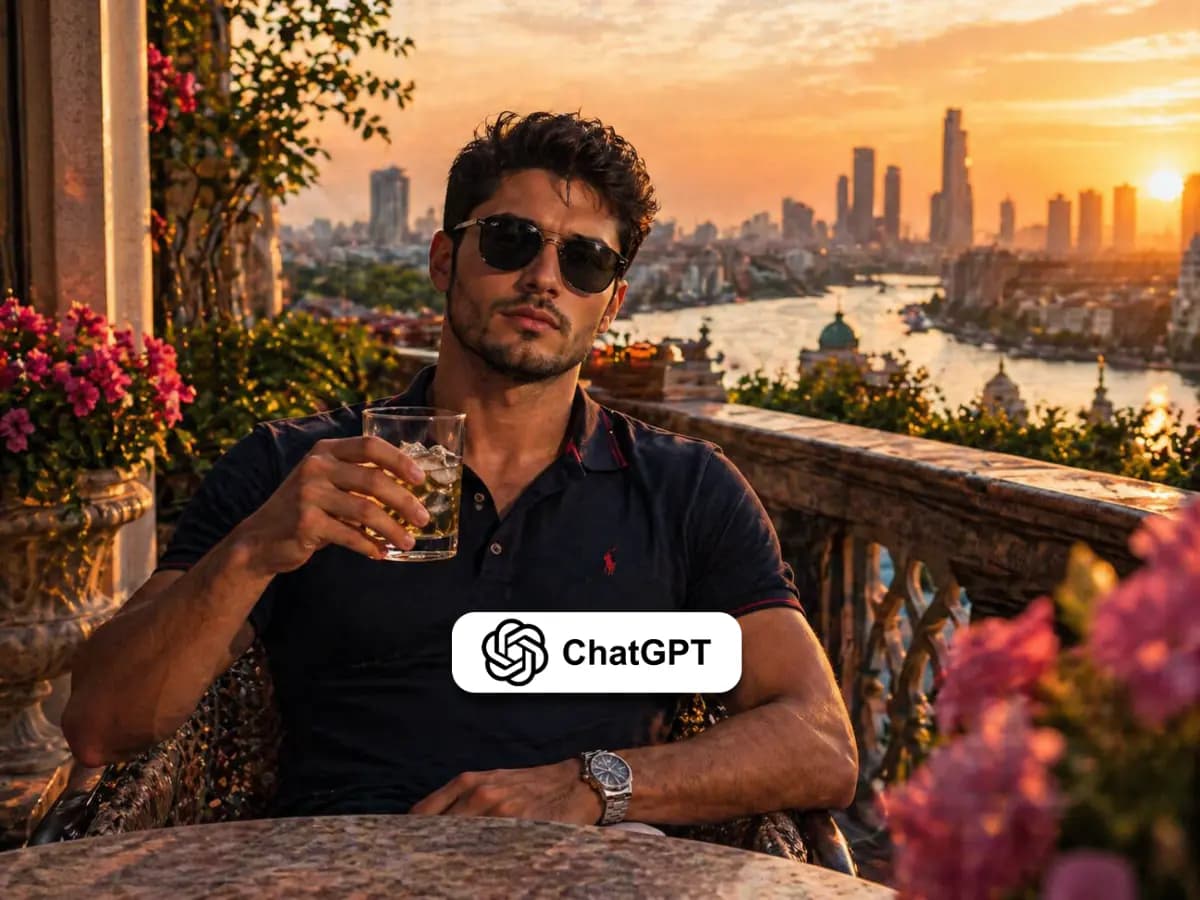 Golden Hour Prompt: Luxury Balcony Lifestyle Portrait thumbnail 3