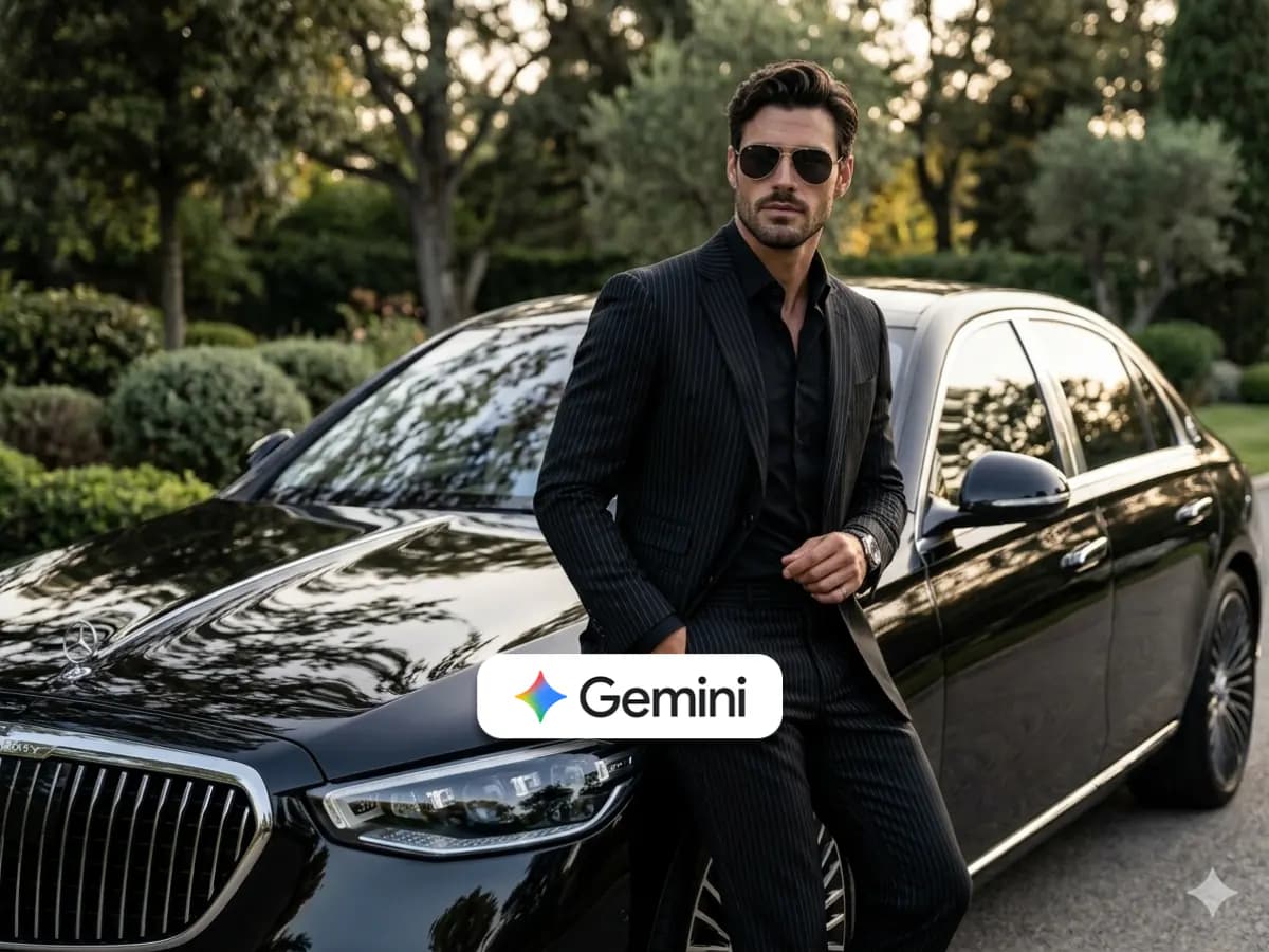 Luxury Lifestyle Photography Black Suit Car Shoot Scene thumbnail 3