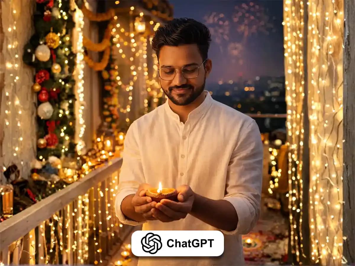 Diwali Festival Prompt – Young Indian Man Lighting Diya thumbnail 2