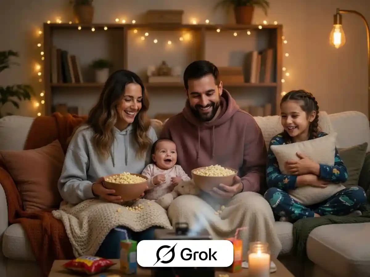 Cozy Family Prompt: Warm Movie Night Together thumbnail 5