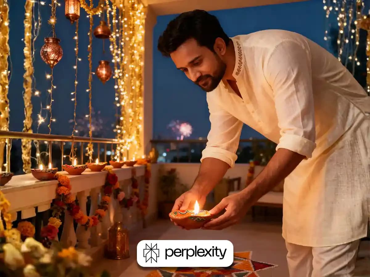 Diwali Festival Prompt – Young Indian Man Lighting Diya thumbnail 6