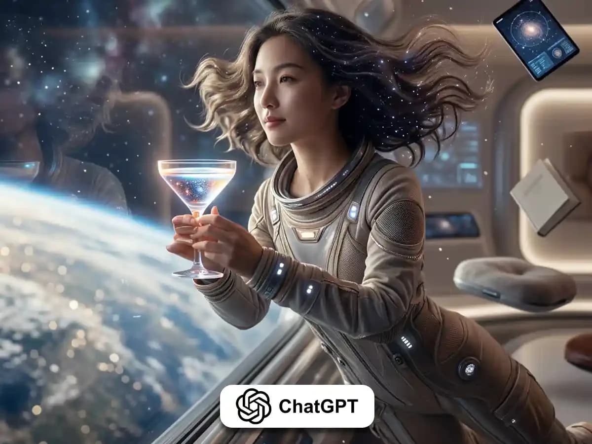 Ultra-Realistic Space Lounge Portrait with Cosmic Realism thumbnail 2