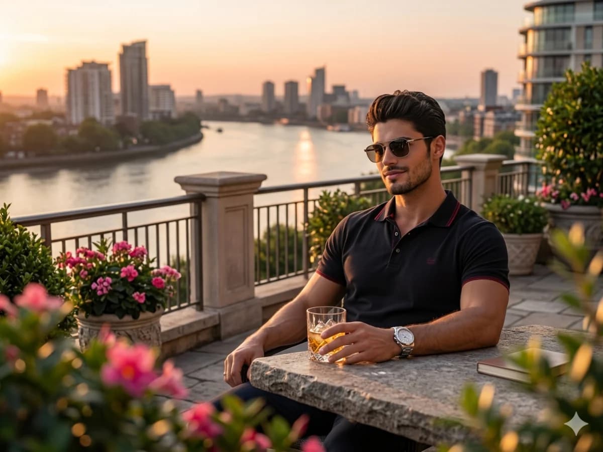 Golden Hour Prompt: Luxury Balcony Lifestyle Portrait cover
