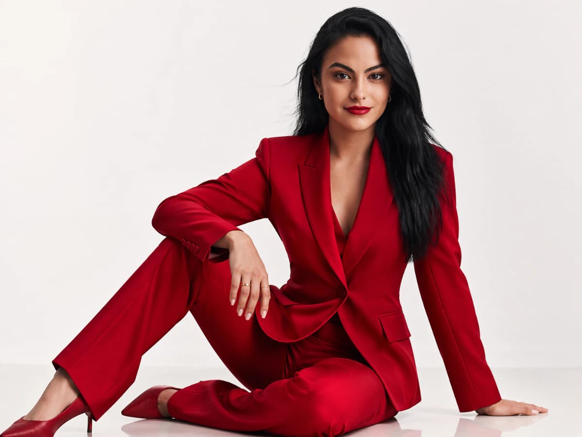 Red Suit Model Photography Editorial Studio Portrait cover