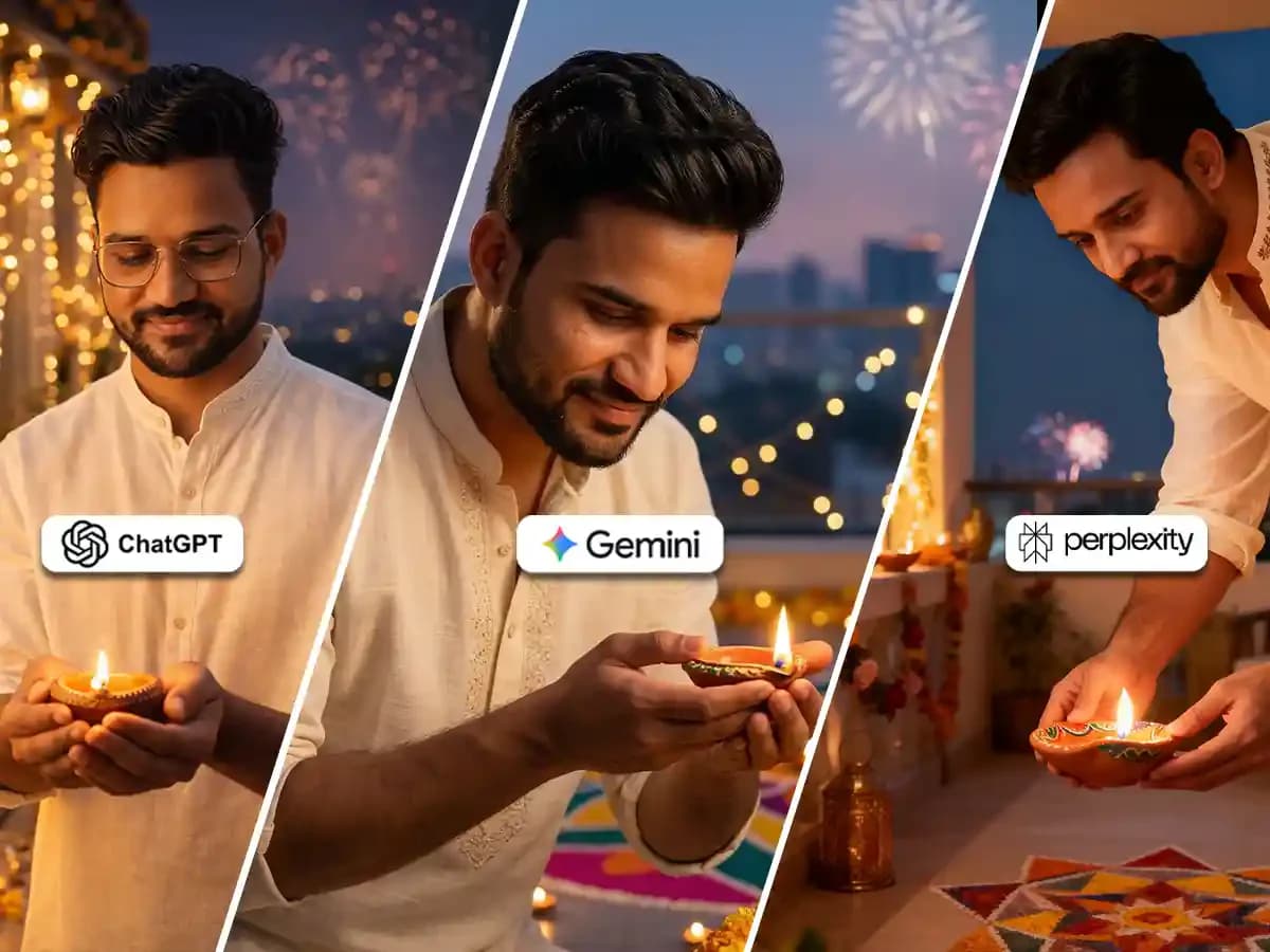 Diwali Festival Prompt – Young Indian Man Lighting Diya cover