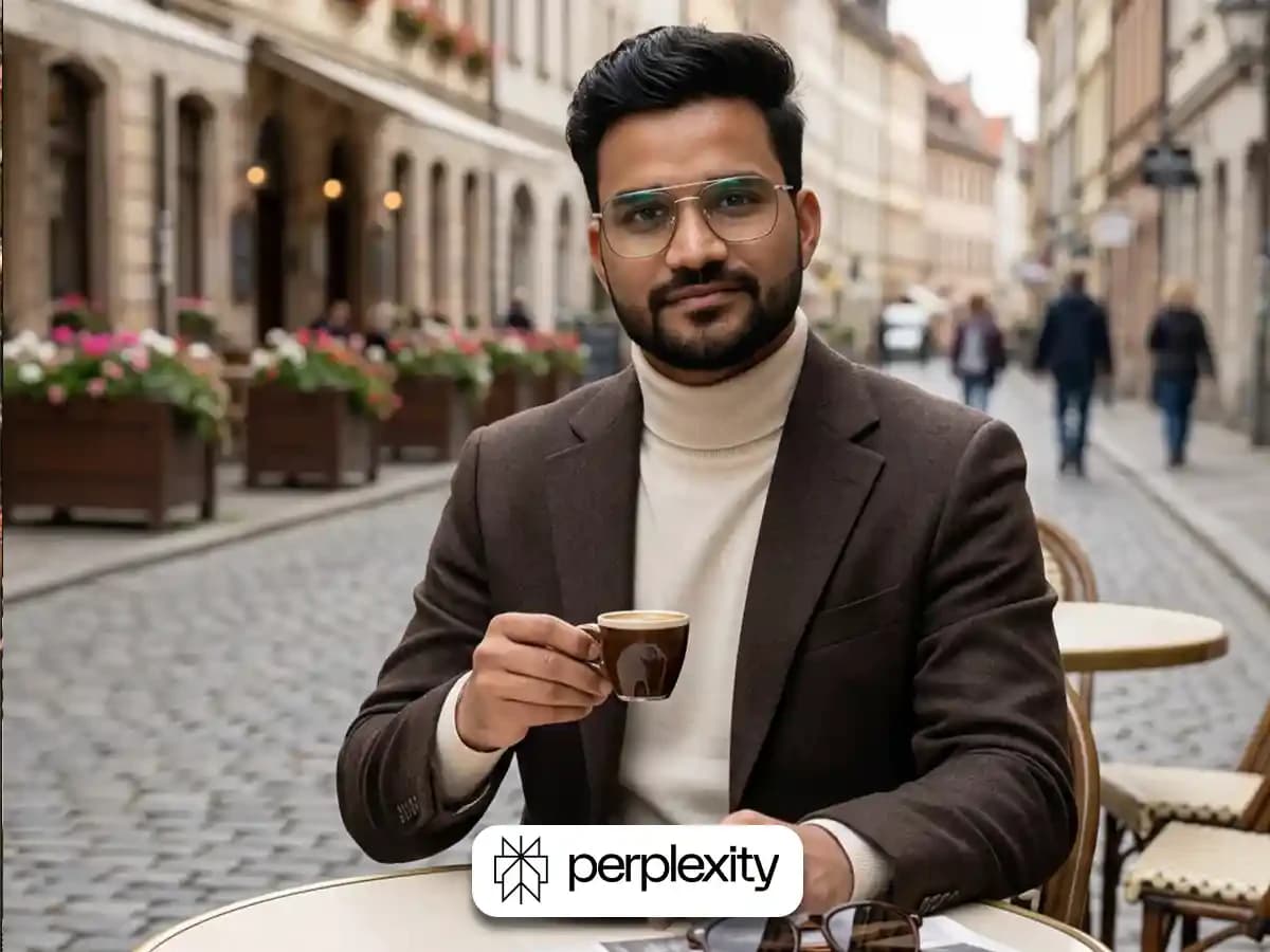 Editorial Male Portrait at European Café | Fashion Shot thumbnail 6