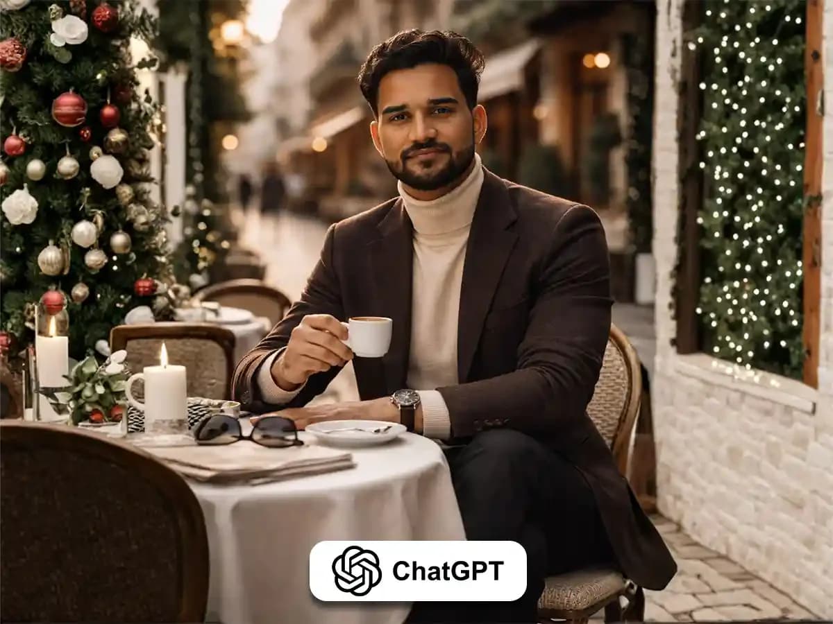 Editorial Male Portrait at European Café | Fashion Shot thumbnail 2