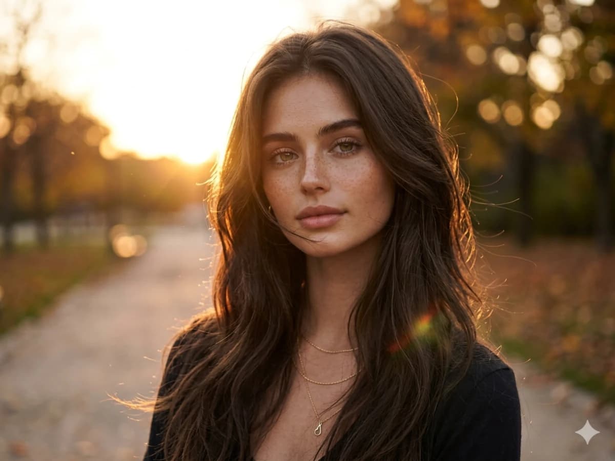 Cinematic Golden Hour Aesthetic Outdoor Portrait Shot