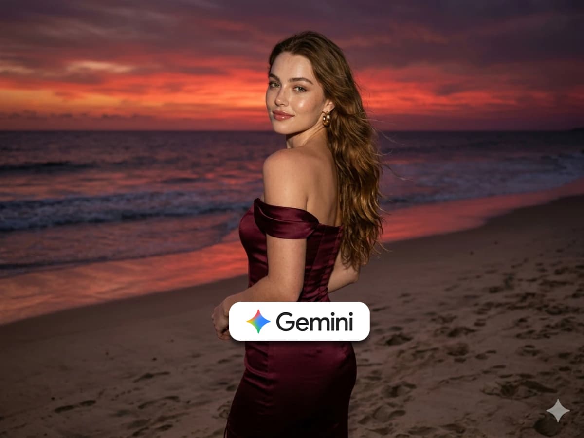 Orange Sunset Beach Portrait – Romantic Ocean Scene thumbnail 4