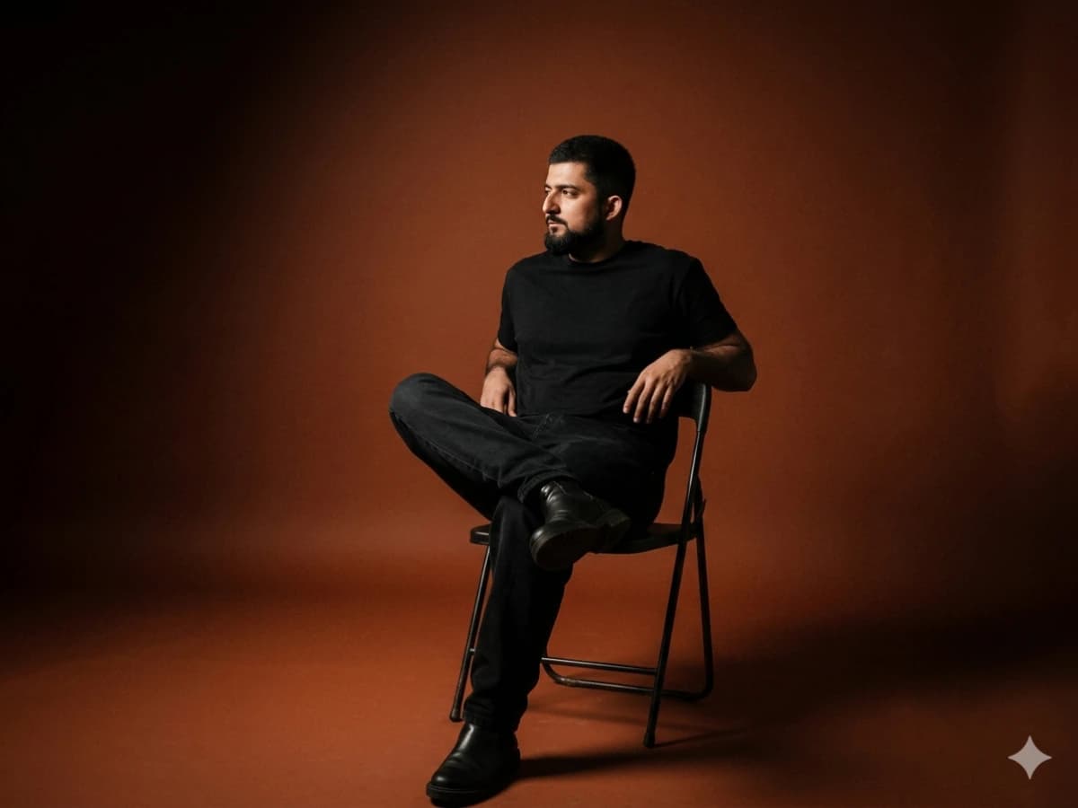 Moody Studio Portrait with Shallow Depth of Field Style