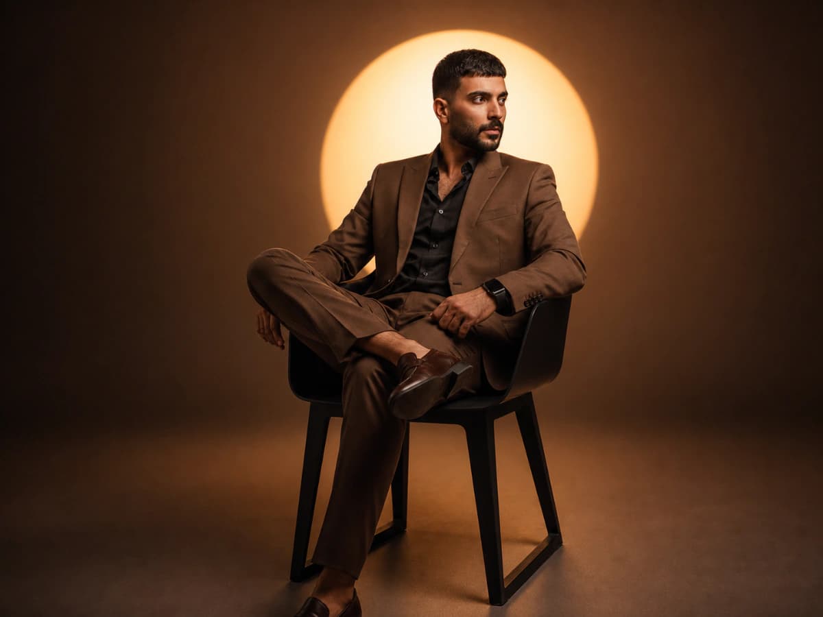 Elegant Male Photoshoot in Luxury Cinematic Style