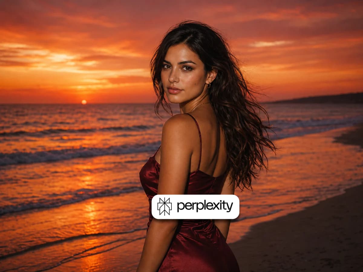 Orange Sunset Beach Portrait – Romantic Ocean Scene thumbnail 2