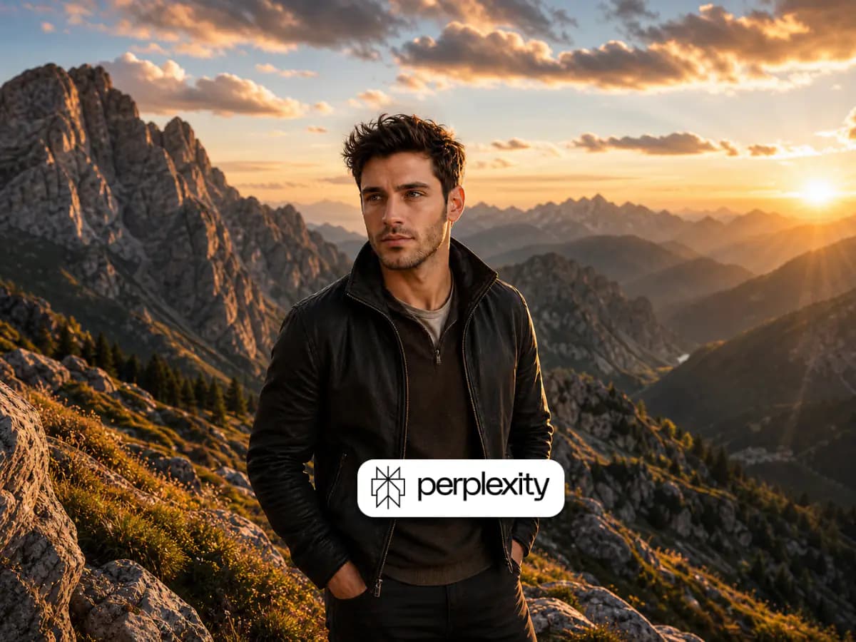 Golden Hour Mountain Outdoor Portrait of Stylish Man thumbnail 2